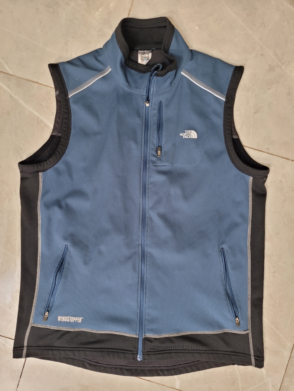 The North Face Blue and Black Windstopper Vest